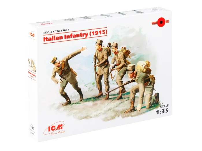 ICM Models 35687 1/35 WWI Italian Infantry (1915) Figures Model Kit