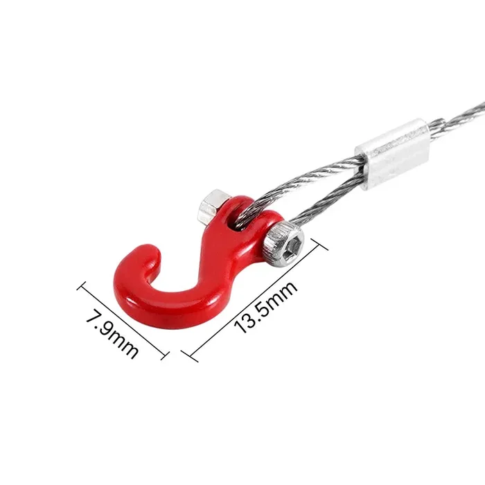 INA-126 INJORA Metal Tow Rope with Hook for 1/24 1/18 RC Crawlers