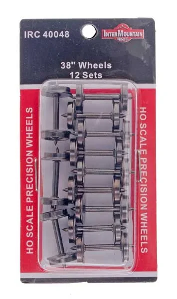 Intermountain 40048 HO Scale 38″ Metal (Brass) Wheelsets (12 Pack)