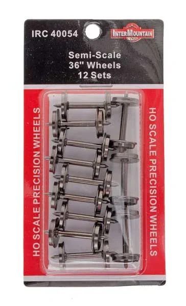 Intermountain 40054 HO Scale 36″ Semi-Scale Metal Brass Wheelsets (12 Pack)