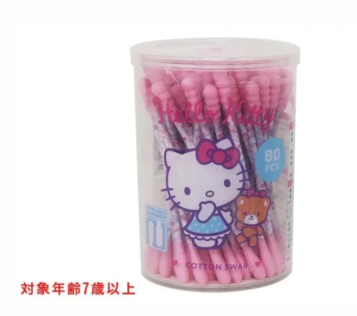 Japan Daiso Hello Kitty Cotton Swabs-80pcs