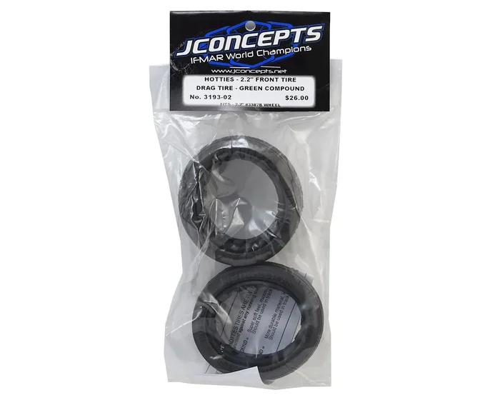 JConcepts Hotties Street Eliminator 2.2″ Drag Racing Front Tire (2) (Green)