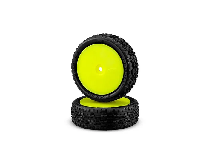 JConcepts Swagger 2.2″ Pre-Mounted 4WD Front Buggy Carpet Tires (Yellow) (2) (Pink) w/12mm Hex