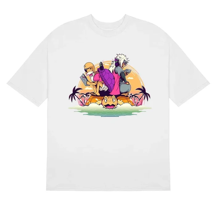 Jiraiya e Mestre Roshi T-shirt | Vestuário crossover de anime premium