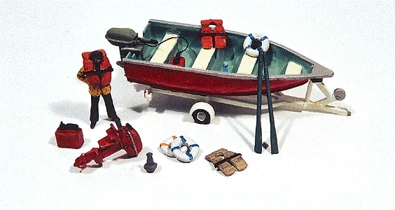 JL Innovative Design 456 HO Scale Deluxe Boat Motor and Trailer Kit