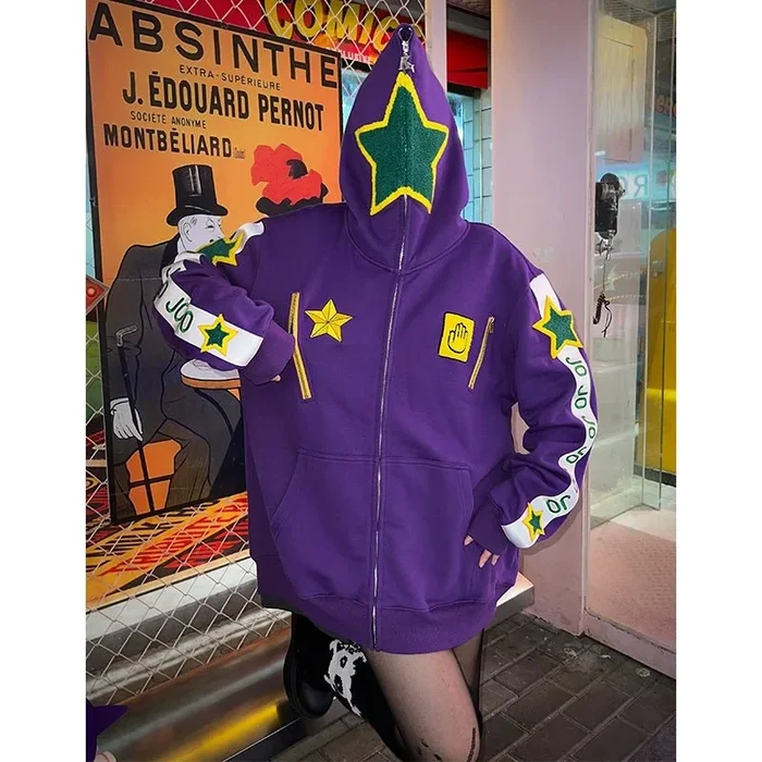 JoJo’s Bizarre Adventure Josuke Higashikata Sweat à capuche zippé | Sweat à capuche cosplay élégant inspiré de l’anime