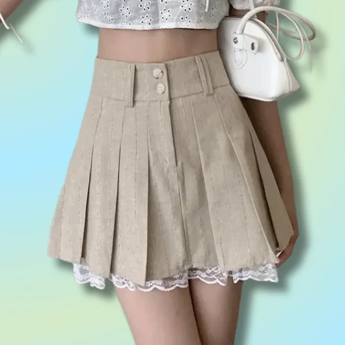 Kawaii Lace Detail Skirt