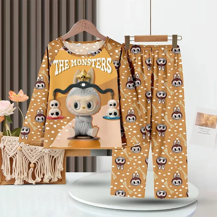 LABUBU Baby Pajama Set – “The Monsters” Milk Silk Sleepwear