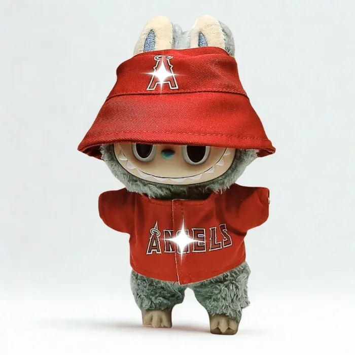 Labubu レッドベースボールストリートウェアセット