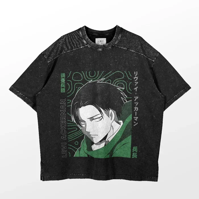 Levi Ackerman Green Cloak Attack on Titan T-Shirt – Design animé élégant