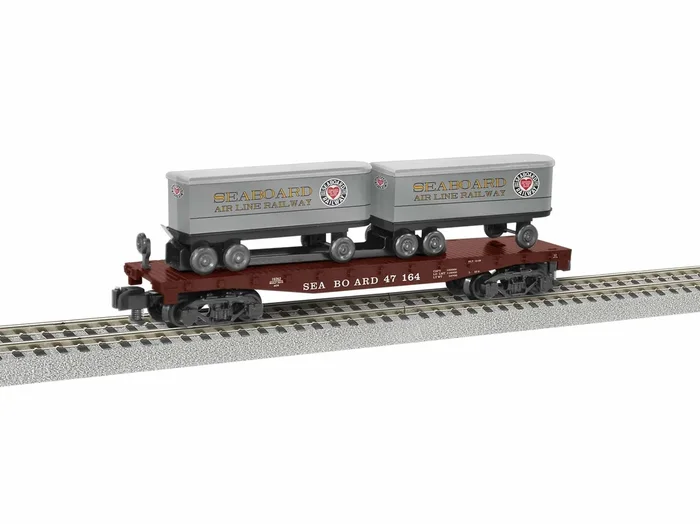 Lionel 1919262 S Gauge American Flyer Seaboard 47164 TOFC Flatcar with Trailers