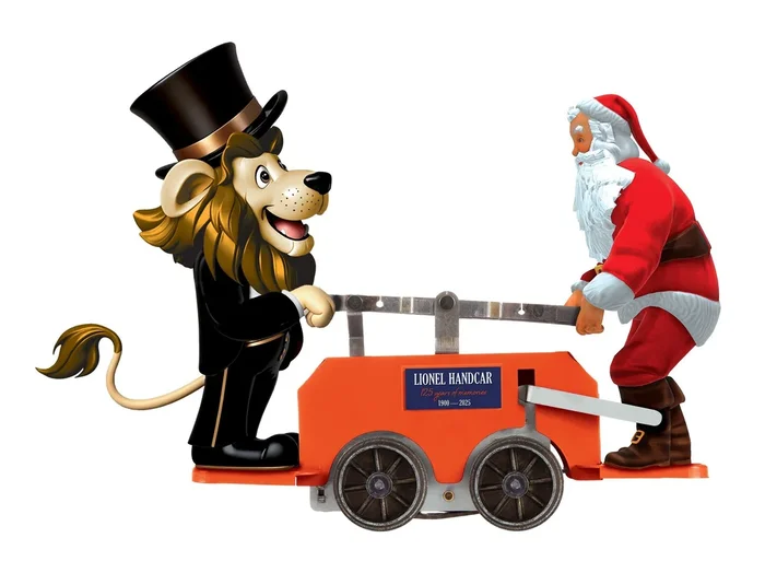 Lionel 2535150 O Gauge Lenny and Santa Handcar – Orange