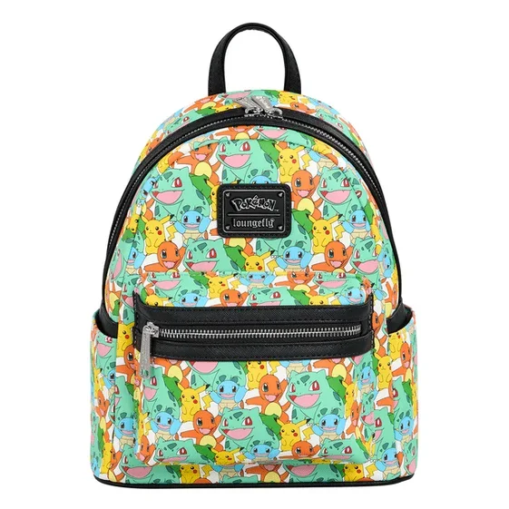 Loungefly – Pokemon Pikachu And Starters All Over Print Mini Backpack Officially Licensed