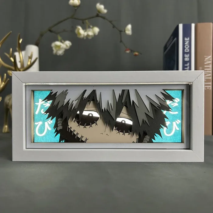 My Hero Academia Anime Light Box-Efecto 3D Dabi, luz LED ajustable de 16 colores