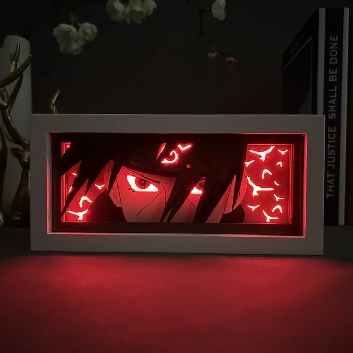 Naruto Anime Light Box-Itachi Uchiha 3D LED مصباح مع تأثيرات ديناميكية لتغيير الألوان