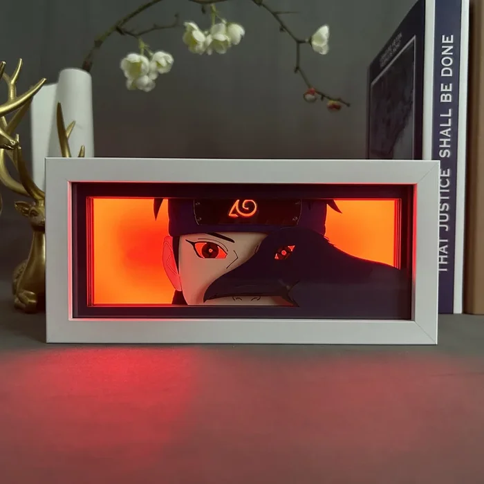 Naruto Anime Light Box-Itachi Uchiha (Sharingan Crow) LED 3D LED مع تأثيرات ديناميكية لتغيير الألوان