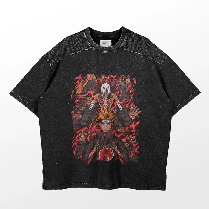 Naruto Seis caminhos de camiseta da dor | Vestuário de anime premium