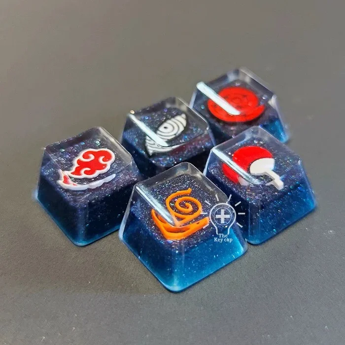 Naruto Symbols Keycap Set – Hidden Village, Uchiha, Akatsuki | Capas de teclas de teclado mecánico personalizado