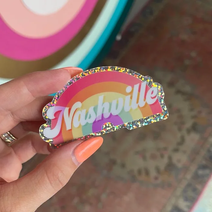 nashville glitter rainbow sticker