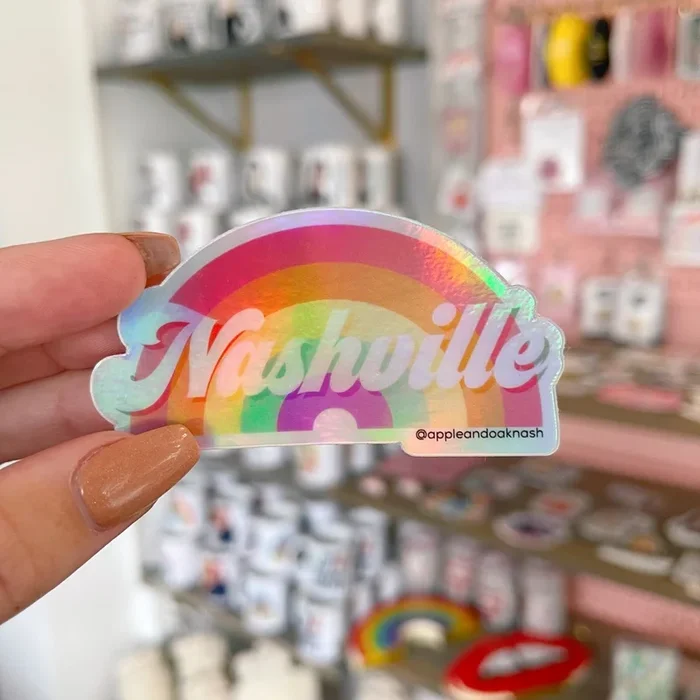 nashville holographic rainbow sticker