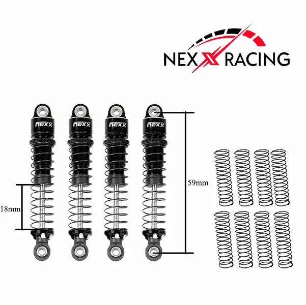 Nexx Racing 59mm Long Oil Shock (4pcs) for CR18P EVO/EVO PRO/ HPI Venture 18 Flux/FX118