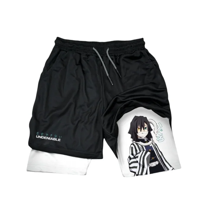 Obanai Iguro Anime Gym Shorts – Demon Slayer-Inspired Workout Shorts for Men & Women | Breathable Fitness Shorts with Character Print