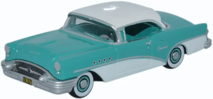 Oxford Diecast 87BC55001 HO Scale (1:87) 1955 Buick Century Turquoise and Polo White