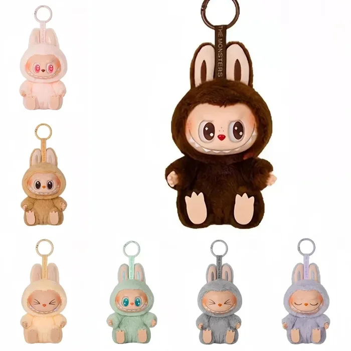 Pop Mart Labubu 7-teiliger Puppenschlüsselketten-Set-Kollektible in limitierter Auflage aus der Monsters-Serie