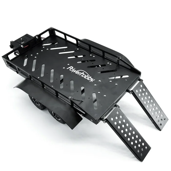 Powerhobby 1/18 / 1/16 Metal Trailer w Lights Black FOR Traxxas TRX-4M