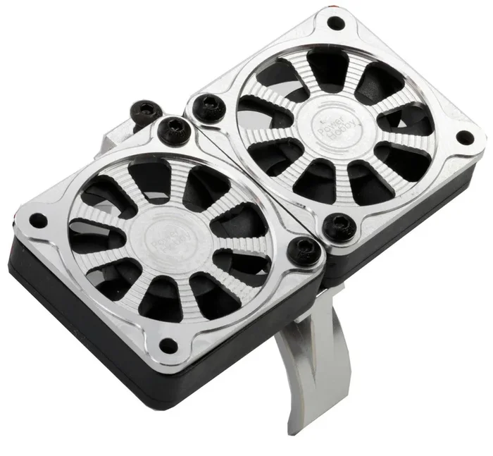 Powerhobby 1/5 Aluminum Heatsink Dual High Speed Cooling Fans w/Cover Silver