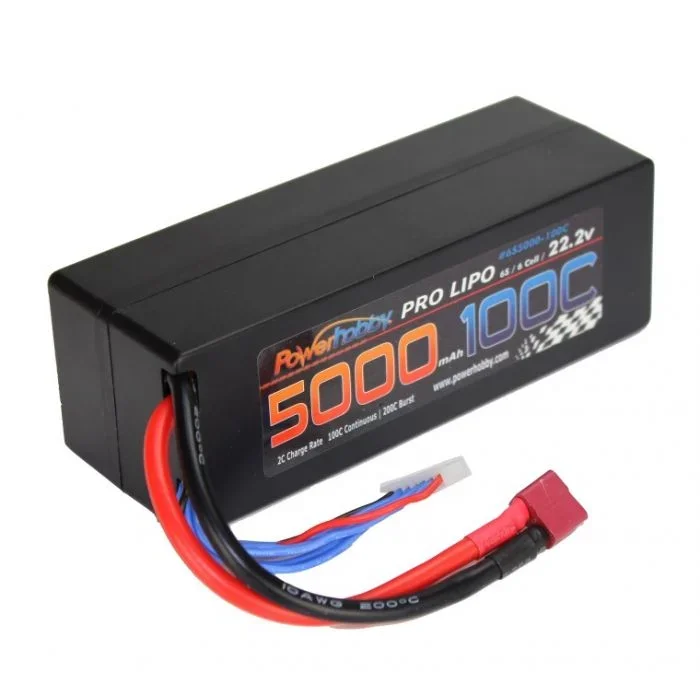 Powerhobby 6S 22.2V 5000MAH 100C Hard Case Lipo Battery w/ Deans T-Plug Connector