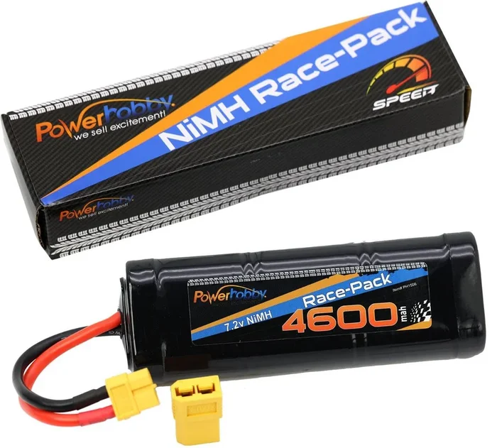 Powerhobby 7.2V 6-Cell 4600mah Nimh Flat Battery Pack w XT60 + Adapter