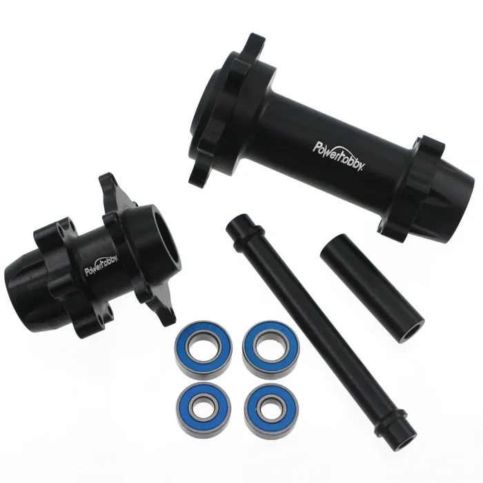 Powerhobby 7075 Aluminum Front & Rear Wheel Hubs Black Losi Promoto MX