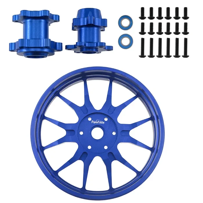 Powerhobby 7075 Aluminum Rear Wheel w Hubs Blue Losi Promoto MX