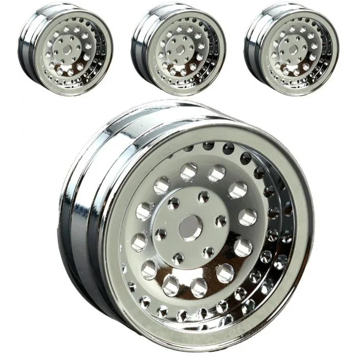 Powerhobby SCX24136 Z6 Aluminum 1.0″ Rock Crawler Wheels 4 Pack – Chrome