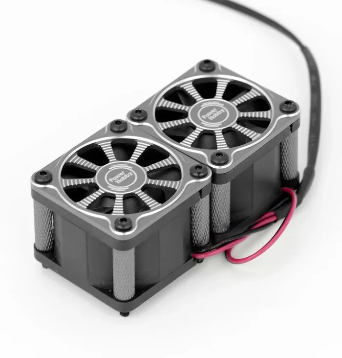 Powerhobby Twister Twin / Dual 40mm 1/8 1/5 Motor Aluminum Cooling Fan – Black