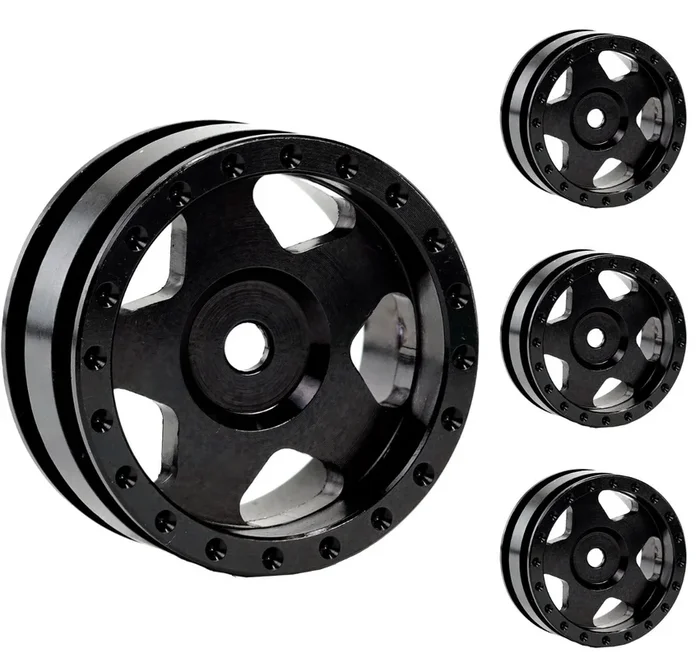 Powerhobby Z9 1.0″ SCX24 Aluminum Wheels Bronco C10 Jeep 1/24 Black