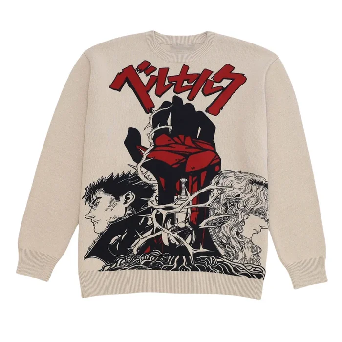 Premium Berserk-Inspired Knit Sweater – Guts and Griffith Jacquard Design