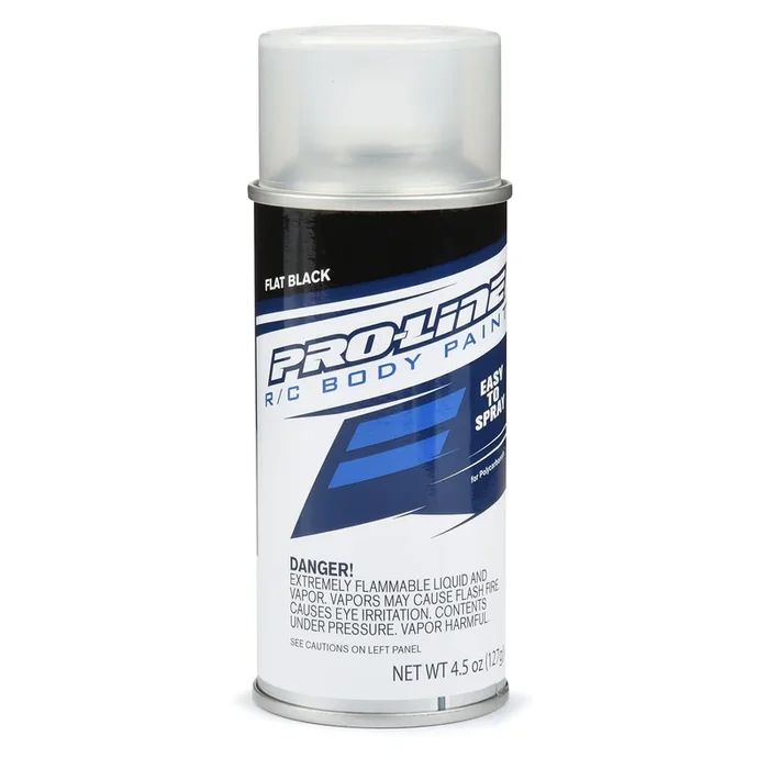 Pro-Line PRO643500 RC Body Spray Polycarbonate Paint FLAT BLACK Single 4.5 oz (127 g.) Individual Aerosol Can
