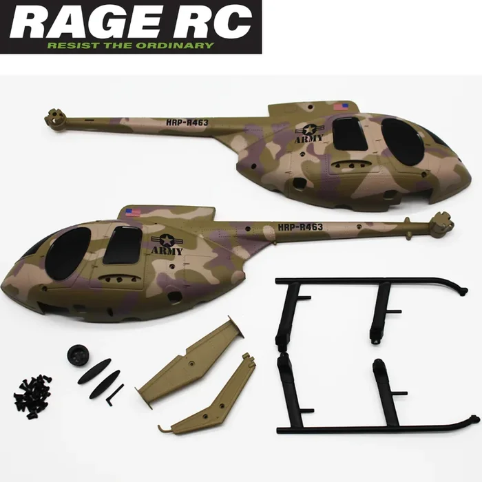 Rage RC RGR6120 Canopy Set Army Hero-Copter Military
