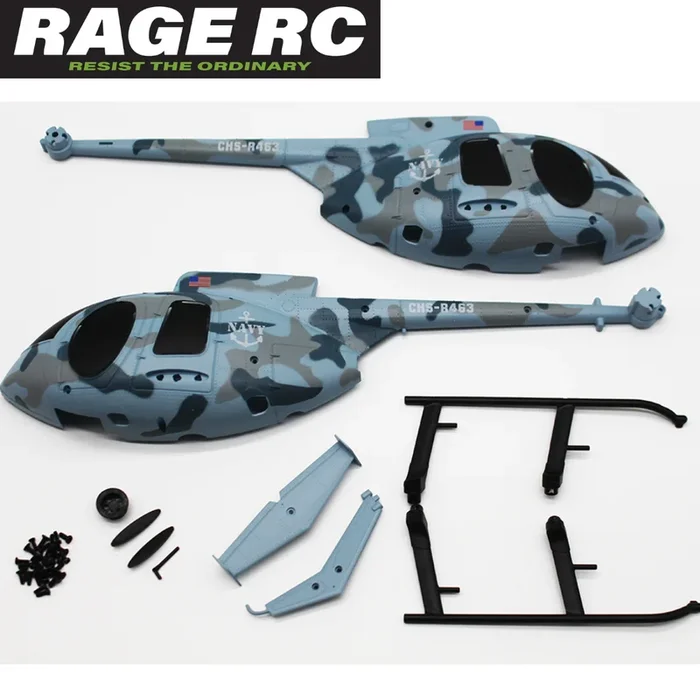 Rage RC RGR6122 Canopy Set Navy Hero-Copter Military