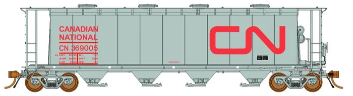 Rapido Trains 127000 HO Scale 3800 Cylindrical Hopper Canadian National with Red CN Car # Varies