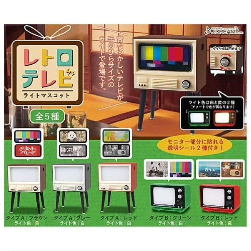 Retro Television TV Light-Up Mascot J Dream 2-Inch Miniature Doll Furniture