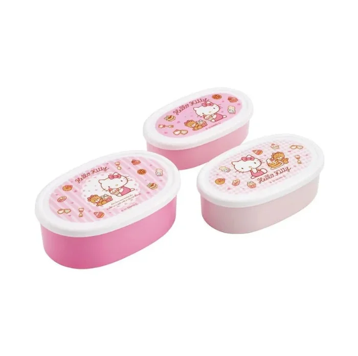 日本skater Hello Kitty 午餐盒(3 件装)甜粉色