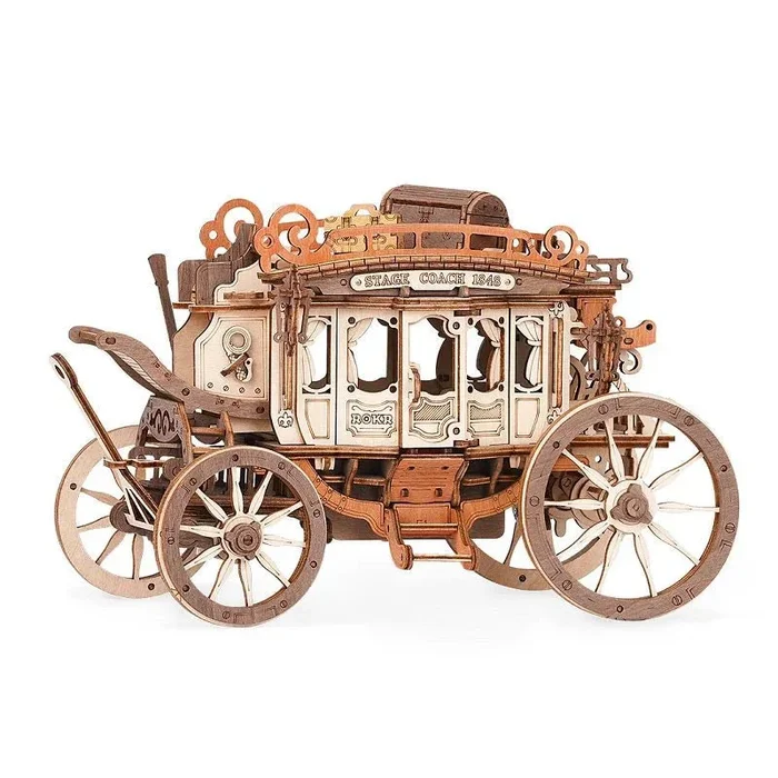 ROKR AMKA1 Mechanical Music Box 3D Wooden Puzzle – Rolling Stagecoach