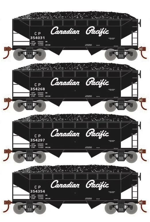 Roundhouse 1038 HO Scale 34′ Offset Open Hopper Canadian Pacific CP 4-Pack #1