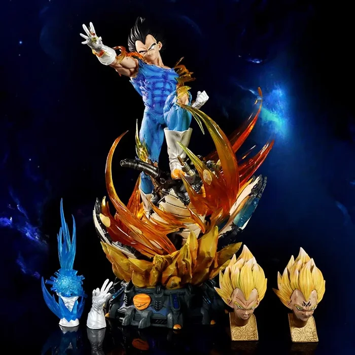 รูปสะสมของ Vegeta Super Saiyan – Dragon Ball Z, 45 ซม., หัวที่เปลี่ยนได้และเอฟเฟกต์เรืองแสง