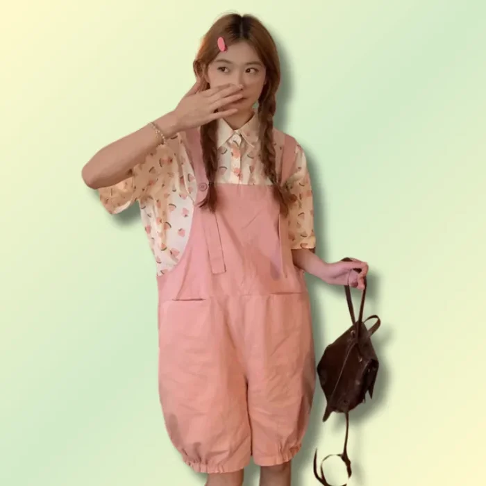 Salopette Kawaii Rose Bouffante