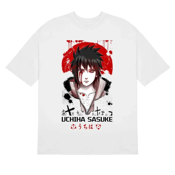 Sasuke Uchiha Mangekyou Sharingan футболка-уникальное искусство Наруто Шиппуден