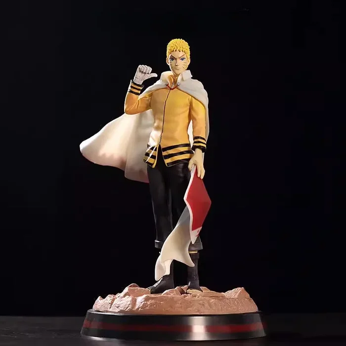 Seventh Hokage Naruto Uzumaki Action Figure – Edition ของนักสะสม 28 ซม. | ท่าทางแบบไดนามิกด้วยเสื้อคลุม Hokage และ Flag